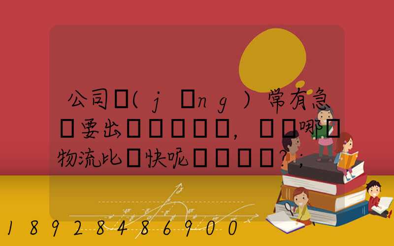 公司經(jīng)常有急貨要出，請問哪個物流比較快呢？